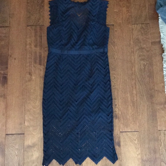 Bardot Lace Dress - Navy - Picture 7 of 7